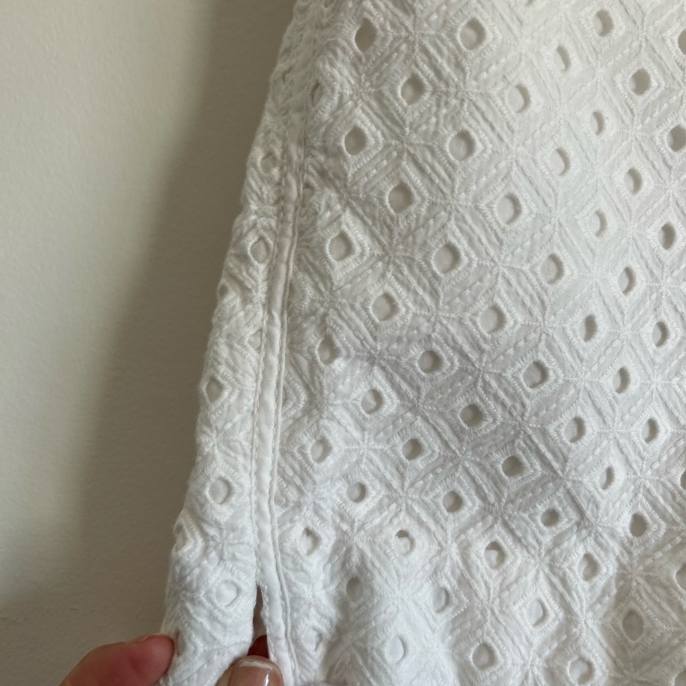 White House Black Market White Shorts with Eyelet Design - Picture 3 of 5